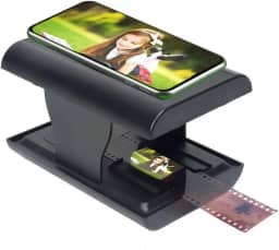 Acogedor Scanner de filme móvel, permite que você escaneie e jogue com filmes e slides antigos de 35 mm/135 mm usando a câmera do seu smartphone, luz de fundo LED, para Android, para iPhone