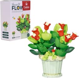 Blocos De Montar Flores No Vaso Jasper 163 Peças - Castela