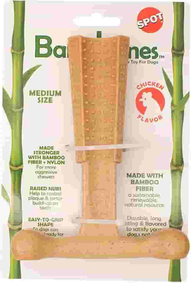 JAMBO PET | Osso Mordedor Para Cachorro | Bamboobone T | Fortalece Dentes E Musculatura Bucal | Resistente | Feito em Bamboo| Sabor Frango | Tamanho Médio