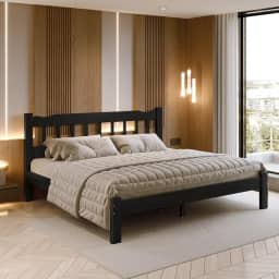 Cama King Size Madeira Perola Reforçada Preto Nemargi
