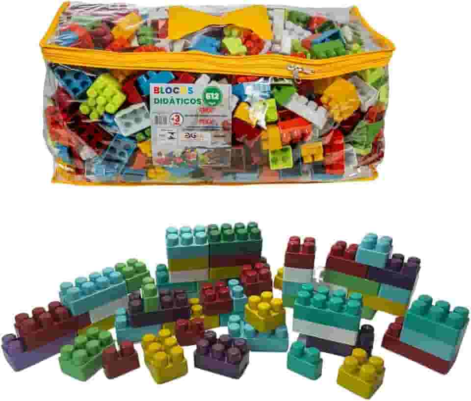 Blocos de Montar Didáticos 512 peças Casa Brinq