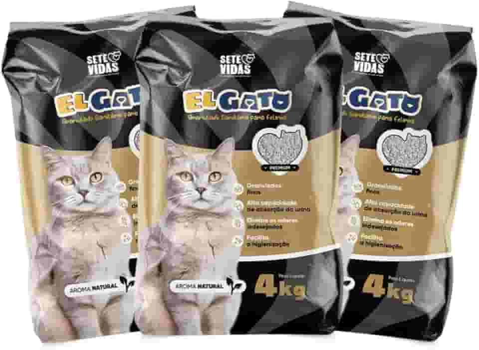 Areia Higiênica para Gatos EL Gato Linha Primium Anti Odor 100% Natural (Natural - 12kg)