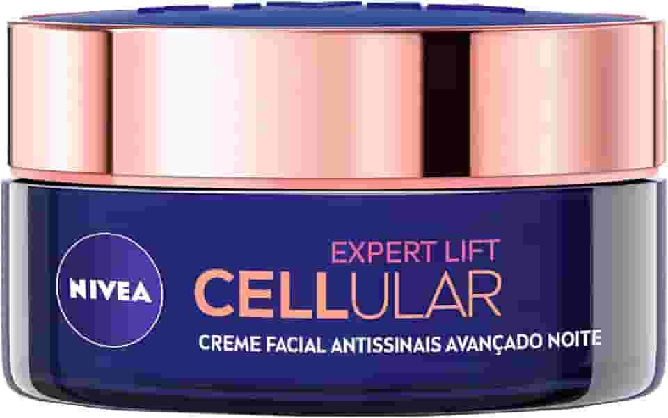 NIVEA Creme Facial Antissinais Cellular Lift Noite 50ml - Creme facial antissinais com bakuchiol puro, ativo revolucionário estimula a produção de colágeno e promove Regeneração Celular Noturna