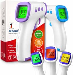 Termômetro Digital Infravermelho de Testa Sem Contato para Bebês e Adultos – Medição Rápida em 1 Segundo e Alarme de Febre