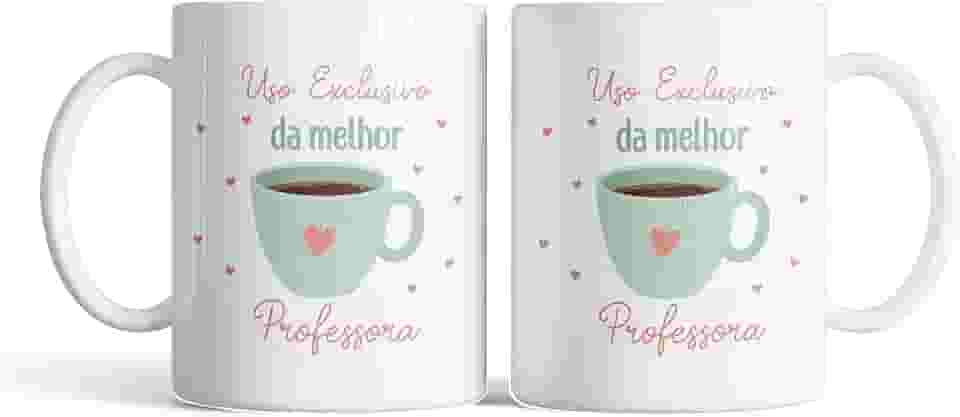 Caneca xicara dia dos professores uso exclusivo professora 25EI (Branco)