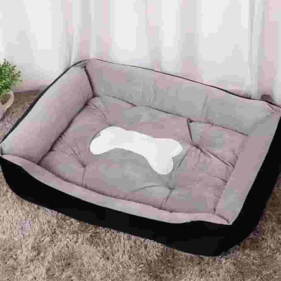 Cama para Pet Média para Cachorro e Gato – Caminha Confortável, Lavável e Resistente – Cama Ortopédica para Cães e Gatos de Porte Médio – Cama Pet Aconchegante e Durável - LealShop (Preto)