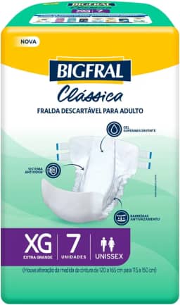 Fralda Adulto Bigfral Clássica XG 7 Unidades