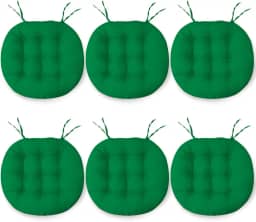 Kit 6 Almofadas Assento Cadeira Futton Futon 40x40cm Redondo Cores Diversas (Verde)