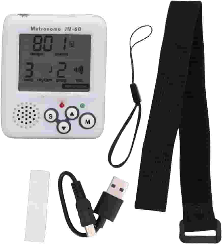 RiToEasysports Metrônomo Digital, Mini Tela Lcd, Clipes Portáteis Recarregáveis em Metrônomo Com 12 Tons e 5 Tons, para Guitarra, Piano, Violino e Tambor