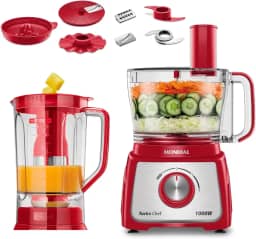 MONDIAL Multiprocessador Turbo Chef 9 em 1, Vermelho, 1000W, 110V - MPN-01-RF