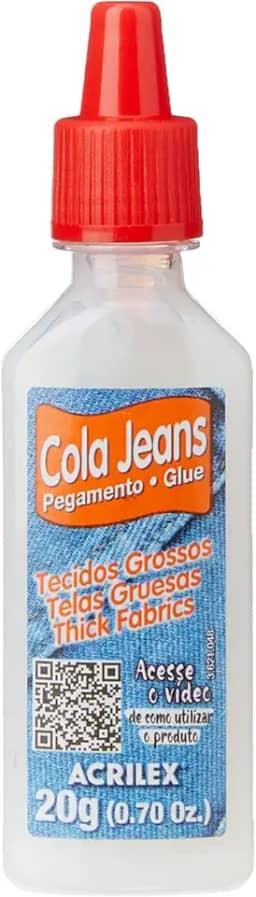 Cola Jeans, Acrilex, Bisnaga de 20 Gramas