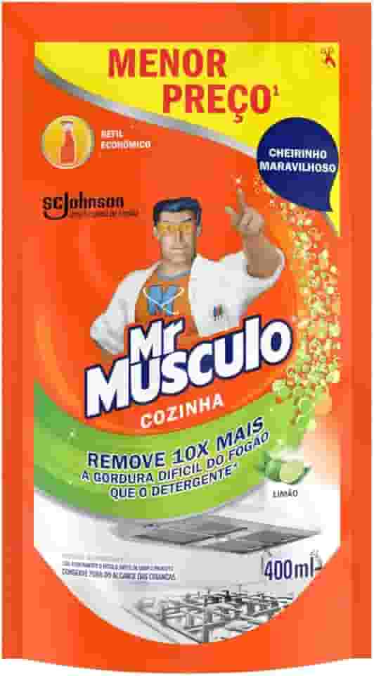 Mr. Músculo Desengordurante Cozinha Limão, Refil Sachê 400ml