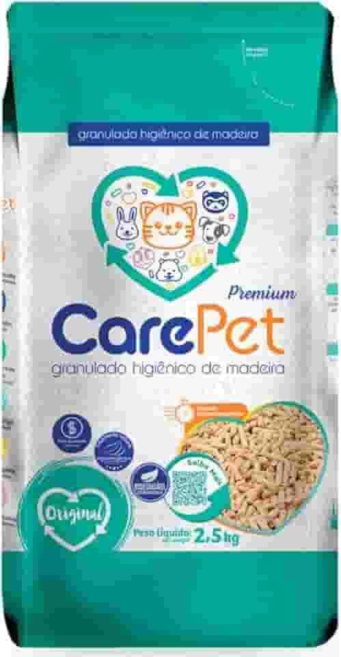 Granulado Higiênico de Madeira para Gatos – Natural, Biodegradável e Super Absorvente | Controle de Odores e Fácil Limpeza 2,5kg marca – Care Pet