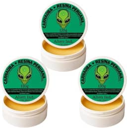 3 Cera Alien Ind Automotiva Carnaúba + Resina Peruana 120g | Brilho Espelhado, Remove Pequenos Riscos, Proteção e Revitalização da Pintura e Queimados