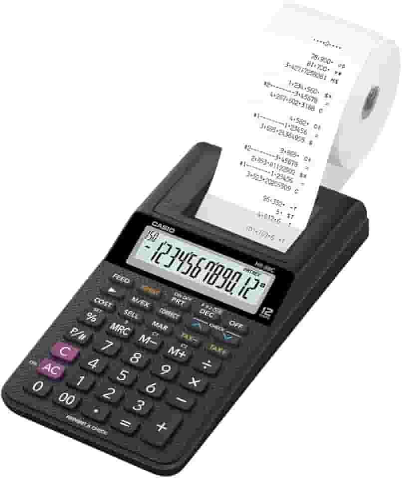 Calculadora Com Bobina HR-8RC-WE-B-DC 12 Dígitos Preta Casio