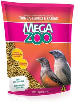 RAÇÃO MEGAZOO EXTRUSADA TRINCA-FERROS E SABIA (O20) 350G