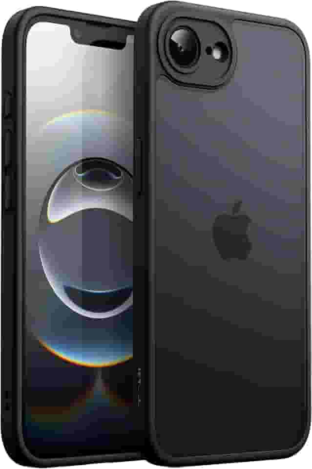 JETech Capa Matte para iPhone 16e 6,1 Polegadas 2025, Case Proteção Contra Quedas de Nível Militar à Prova de Choque, Capinha Traseira Translúcida Fosca, Anti-Impressão Digital (Preto)