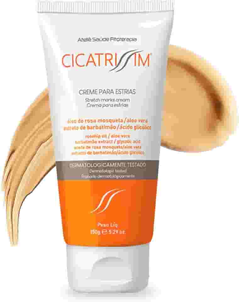 Cicatrissim Creme Para Estrias Vermelhas e Brancas - Suaviza Estrias, Uniformiza e Firma a Pele - Todos os Tipos de Pele - 150g