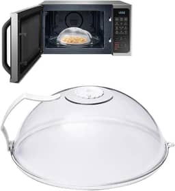 Tampa Microondas Anti-Respingo Com Alça e Transparente Anti Sujeira Com Válvula Livre de BPA Premium