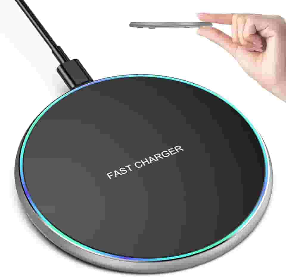 Carregador sem fio compatível com iPhone 17 16 15 14 13 12 11 Pro Max/Mini/Plus/XR/X/8, 15W Max Fast Wireless Pad Pad Mat para Samsung Galaxy S23/S22/S21/S20/S10, Galaxy Buds