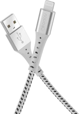 Geonav Cabo USB-A para Lightning, compatível com dispositivos Apple, 1.2 metros, nylon trançado, resiste até 10 mil dobras, tranferência de dados até 480 Mbps, ESLIWT, branco