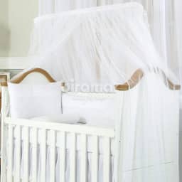 Biramar Baby Mosquiteiro Para Berço Varal Inteiro Babado Branco Branco