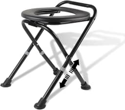 Vaso sanitário portátil atualizado, vaso sanitário de acampamento com altura ajustável para acampamento, caminhada, viagem, carro, trailer, barraca, praia, caminhoneiros