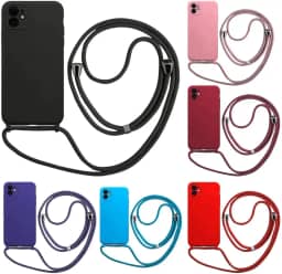 Case Capa Capinha Com Cordão Alça Para iPhone 12 NORMAL (MARROM)