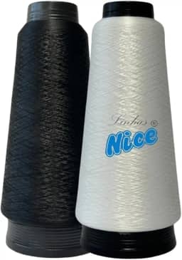 Kit 2 Fio Overloque 100g CADA - Para Maquina Overloque - Branco, Preto e Colorido. (1 BRANCO 1 PRETO)