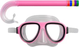 Máscara Snorkel Infantil Rosa Para Mergulho Recreativo Infantil Com Respirador Anatômico