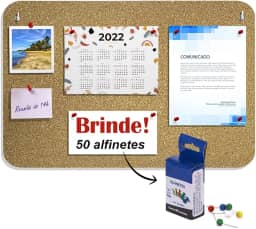 1 Quadro de Aviso Recado Cortiça Mural de Fotos 28x44cm