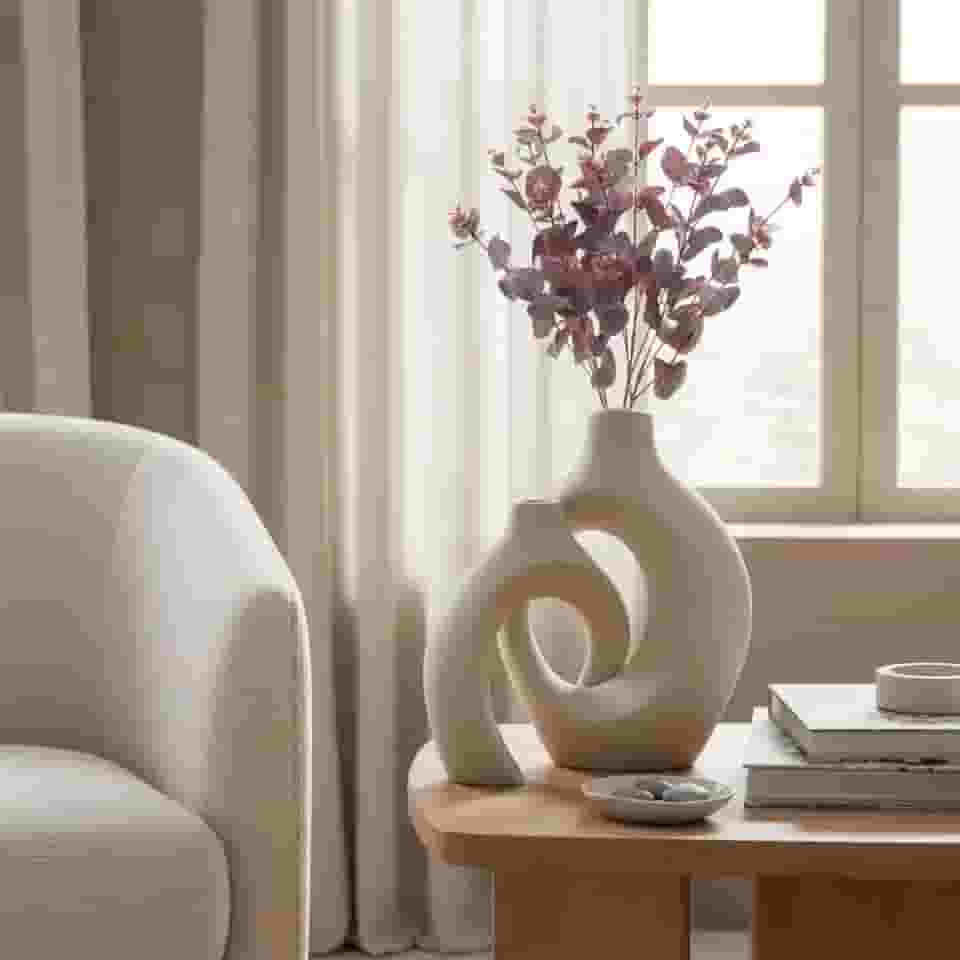 Vasos Decorativos De Cerâmica Entrelaçados (02 Ninho)