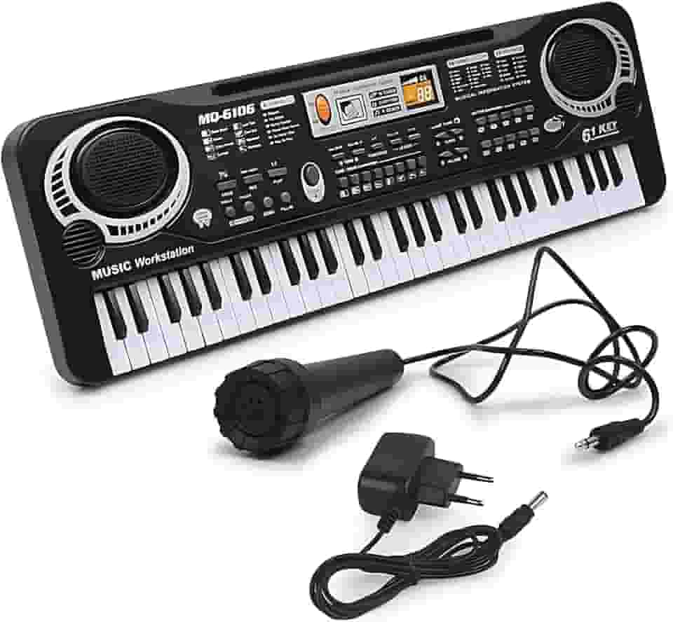 Teclado Eletrônico Música Digital Preto Elétrico Instrumento