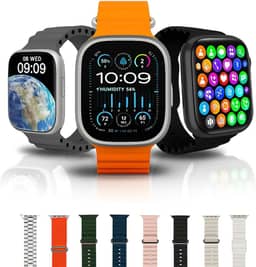 Relógio Smartwatch Com 7 Pulseiras e Tela AMOLED 2.2" Polegadas, Smartwatch Com Design Moderno e Funcionalidades Avançadas Multitarefa, Conexão Bluetooth 5.2