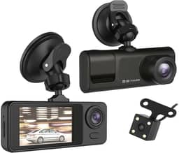 Kit Câmera Veicular Tripla De Segurança Para Carro Taxi Uber 99 Full Hd Gravadora + Cartão Memória 32GB