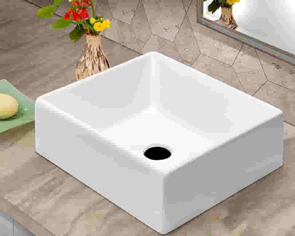 Cuba Pia Retangular para Banheiro Tulipa Branco