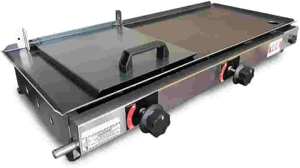 Chapa Gás Lanche Hamburguer 2 Bocas 30x70 Com Abafador Prensa LCG