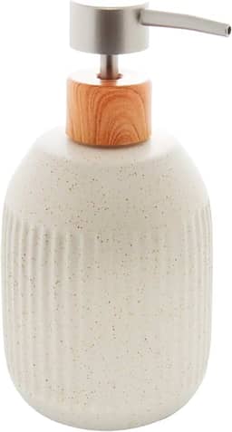 LYOR - Porta Sabonete Líquido de Cerâmica Granilite Lines Branco 430ml