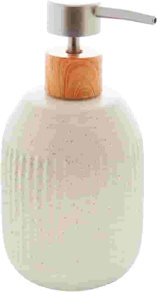 LYOR - Porta Sabonete Líquido de Cerâmica Granilite Lines Branco 430ml