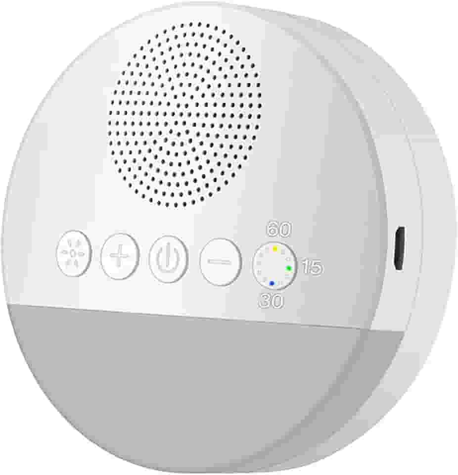 White Noise Sleep Machine Built-in 6 Som suave Luz de respiração suave 15/30/60 Sincronização inteligente para pessoas de todas as idades