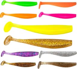 Kit 10 Isca Artificial Soft Shad 6cm ou 9cm Silicone Macia Para Pesca de Tucunaré Robalo Traíra