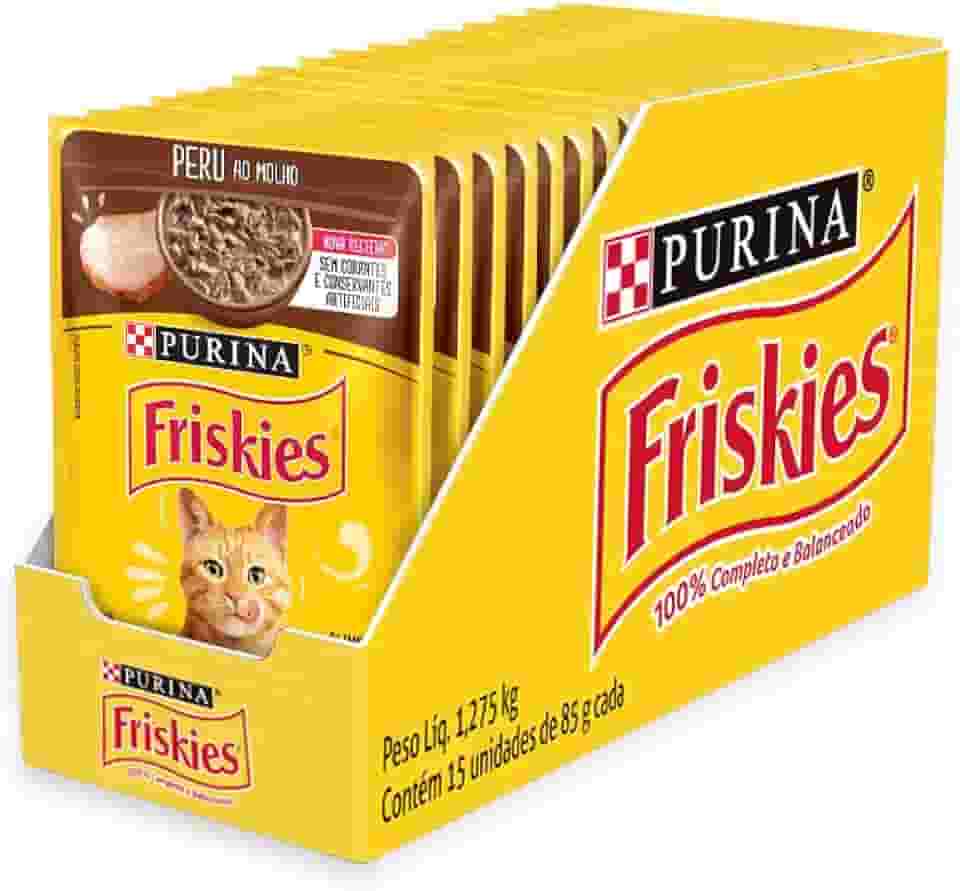 Pack Ração Úmida Friskies Para Gatos Adultos Sabor Peru Ao Molho - Com 15 Sachês 85g