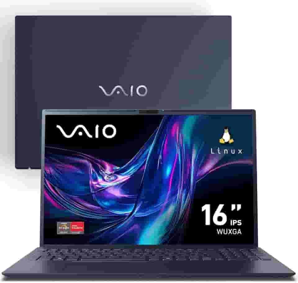 Notebook VAIO FE16 AMD® Ryzen 7-5825U Linux 12GB RAM 512GB SSD 16" IPS WUXGA Antirreflexo - Cinza Grafite