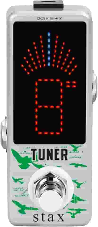 Stax Pedal afinador cromático pedal afinador de guitarra efeito de afinação de alta precisão pedais de guitarra para guitarra elétrica e baixo precisão ± 1 centavo tamanho mini desvio verdadeiro.