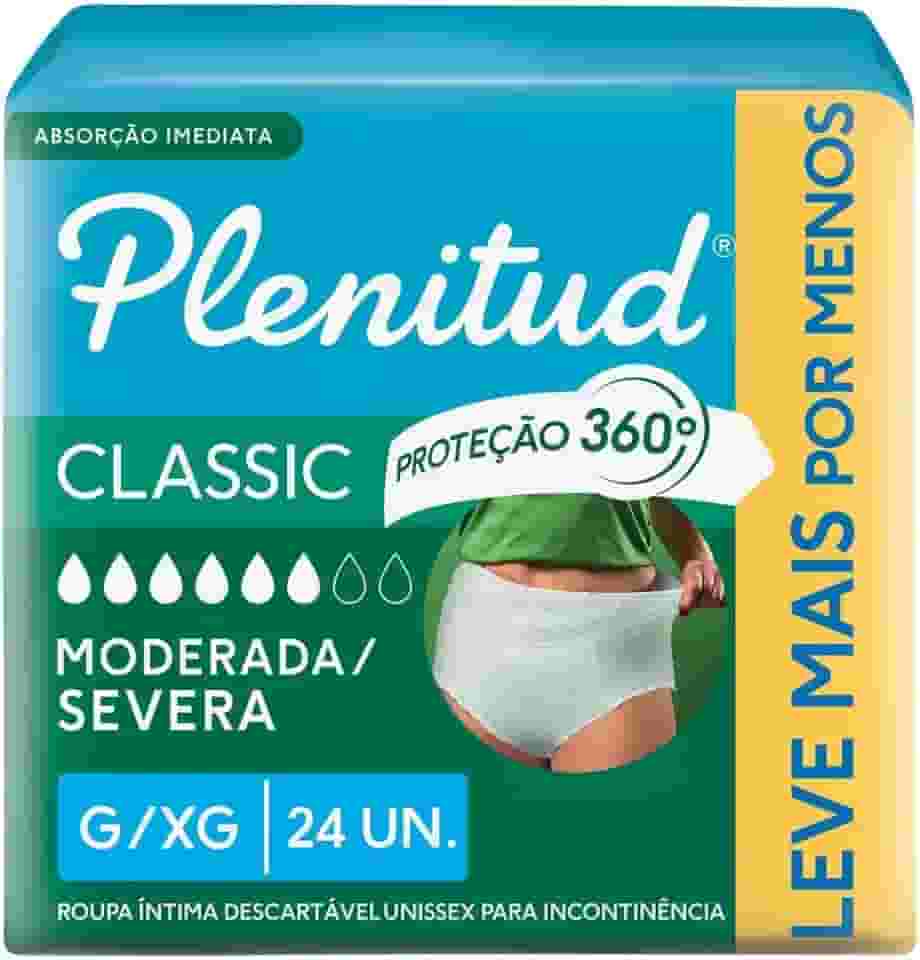 Plenitud Roupa Íntima Classic para Incontinência G/XG-24 un