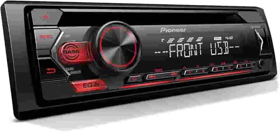 Pioneer Receptor de CD DEH-S1200UB 1-Din – USB, AUX, reprodução FLAC, rádio AM/FM, saída 50W x 4, MIXTRAX, face destacável, equalizador predefinido, aumento de graves, controle remoto incluído