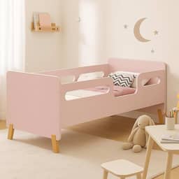Mini Cama Infantil Cecília Design Moderno e Seguro. (Rose)