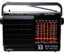 Rádio Portátil 7 Faixas AM/FM/OC Preto RM PFT 73AC - MotoBras