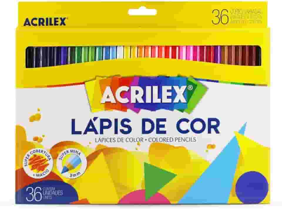 Lápis de Cor, Sextavado, 36 Cores, Acrilex