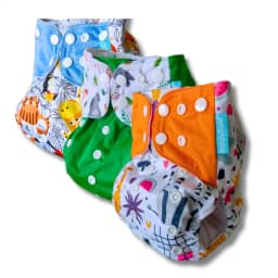 Kit 3 Fraldas Ecológicas Reutilizável De Pano + 3 Absorventes 6 camadas (Sem Gênero)